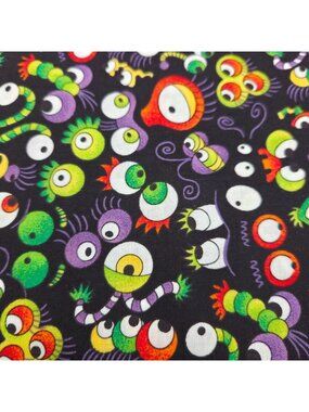 KidStuff Wild Things Cotton Fabric Monster Eyes By Cheri L Strole 1 Yard OOP